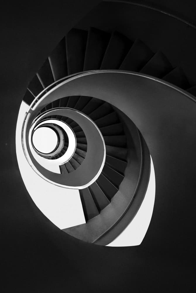 Elegant Spiral Staircase by monique gilleman — canvas wall art
