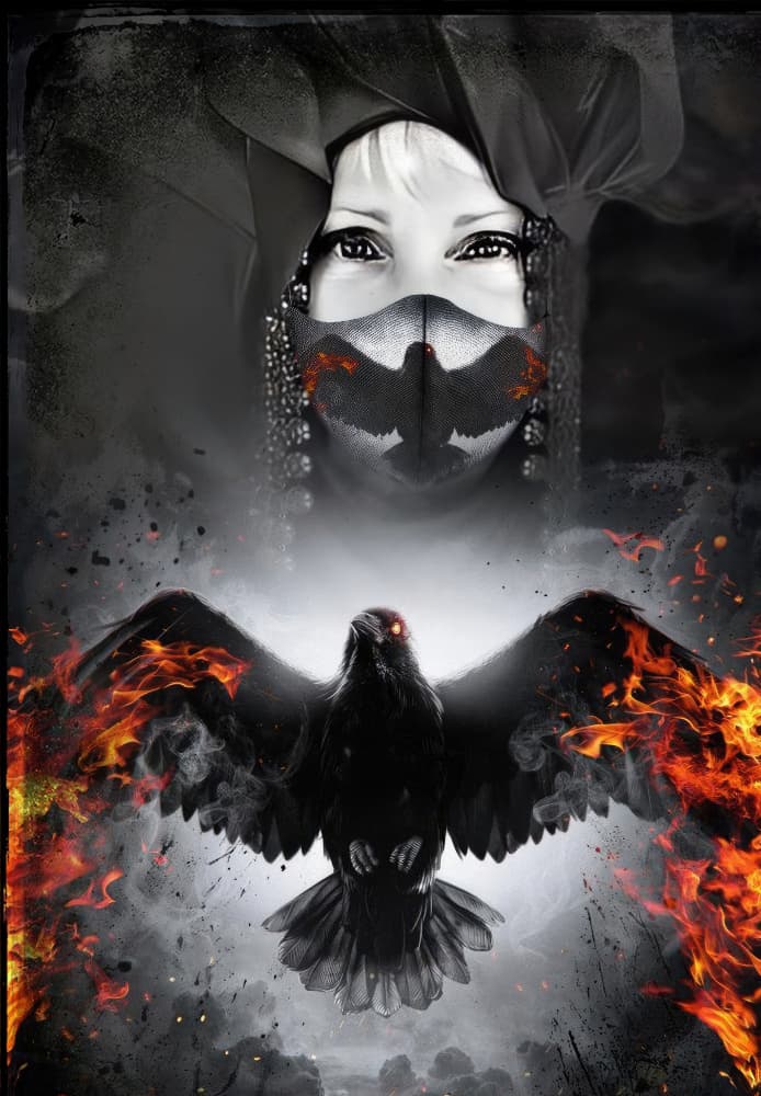 Dark Fantasy Raven Spirit by Barbara A. Fletcher — canvas wall art