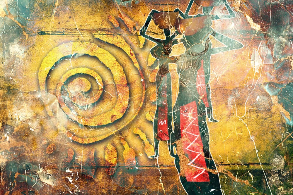 Ancient Sun Figures by Rafal Kulik — canvas wall art