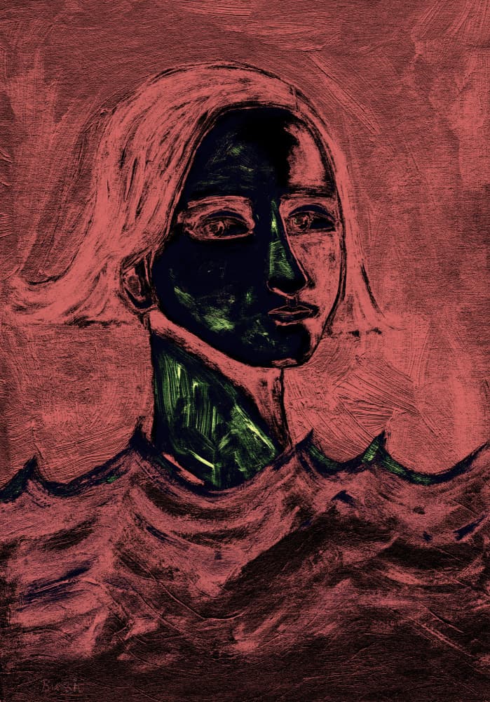 Melancholy Woman In Water by Sharyn Bursic — canvas wall art