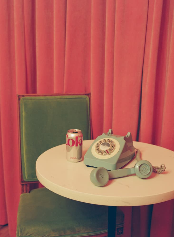 Retro Pink Phone by Bethany Young — canvas wall art