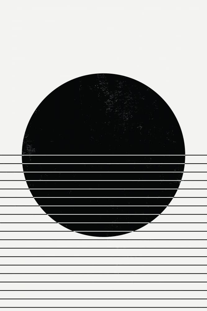 Black Circle Geometric Lines by jay stanley — canvas wall art