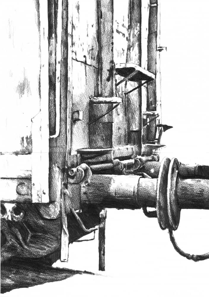 Industrial Train Car Detail by Kulik — canvas wall art