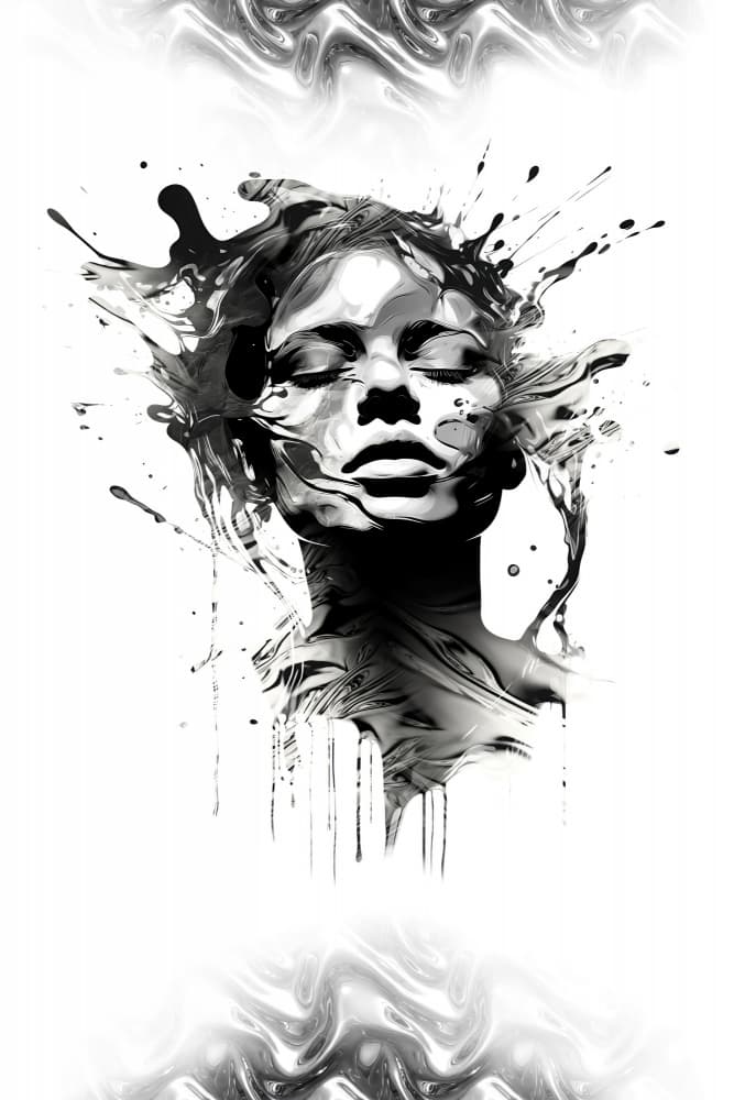 Ink Splatter Portrait by Rafal Kulik — canvas wall art