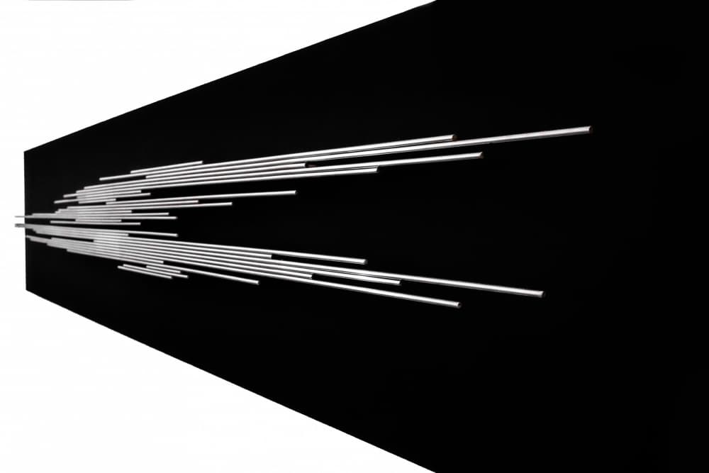 Abstract Silver Lines by Gerard Valckx — canvas wall art