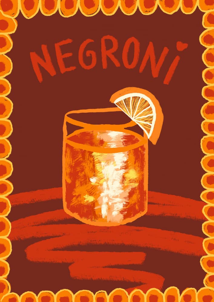 Classic Negroni Cocktail by Studio Dolci — canvas wall art