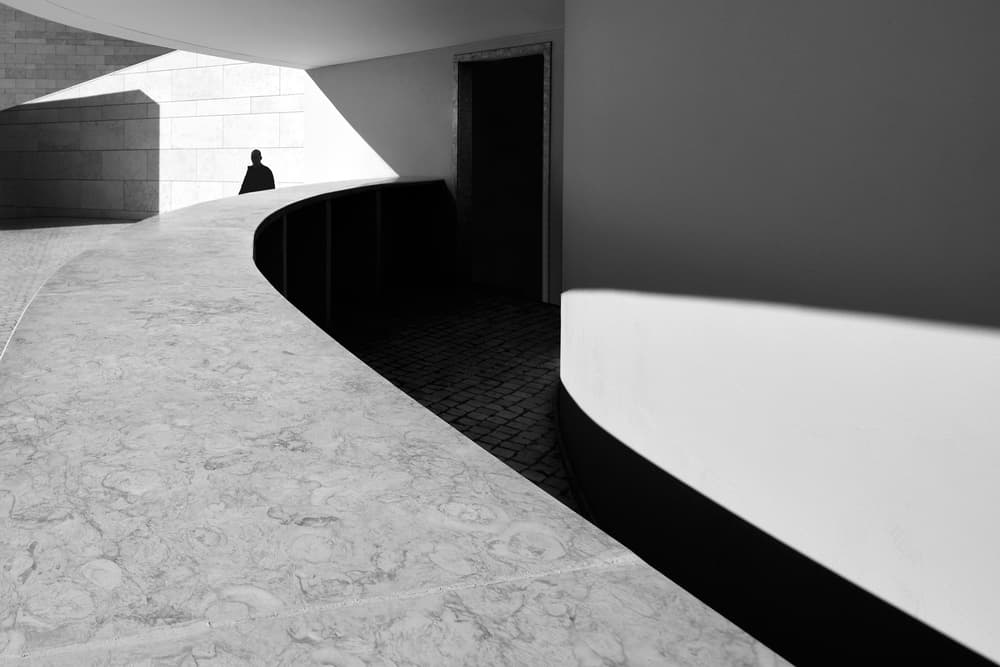 Solitary Figure Curved Light by Florentinus Joseph — canvas wall art