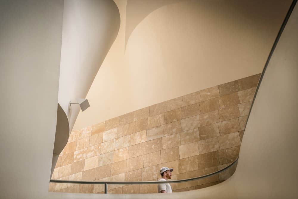 Man In Modern Curves by Els Keurlinckx — canvas wall art