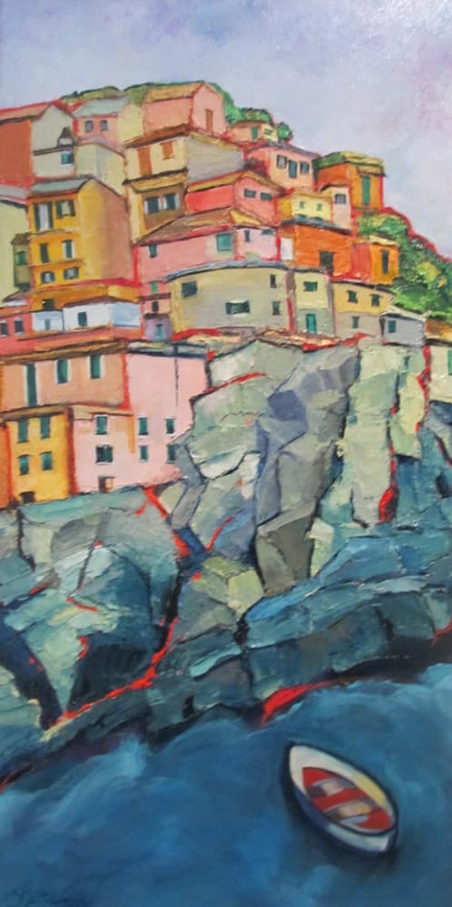 Colorful Cinque Terre Coast by Maxine Shore — canvas wall art