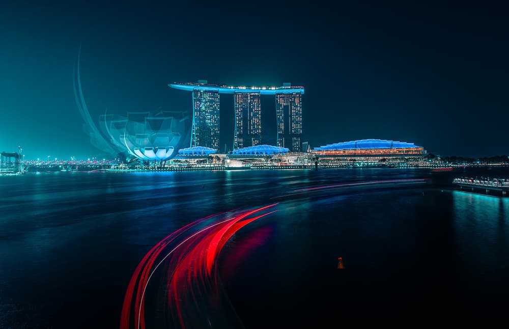 Singapore Night Trails by Carmine Chiriacò — canvas wall art