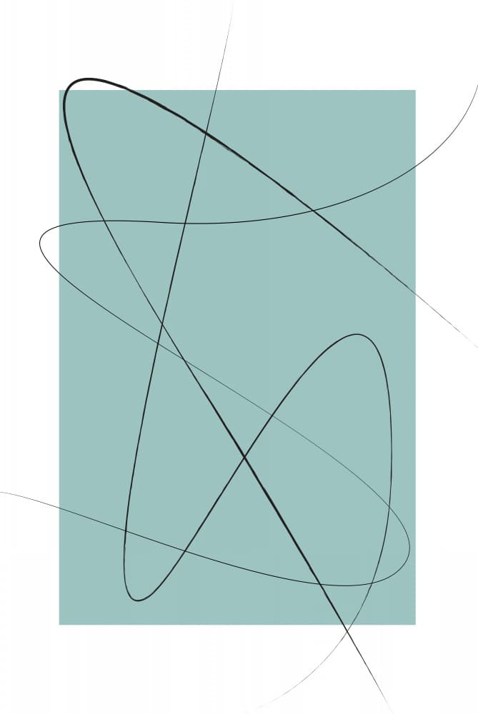 Minimal Teal Curves by Oju Design — canvas wall art