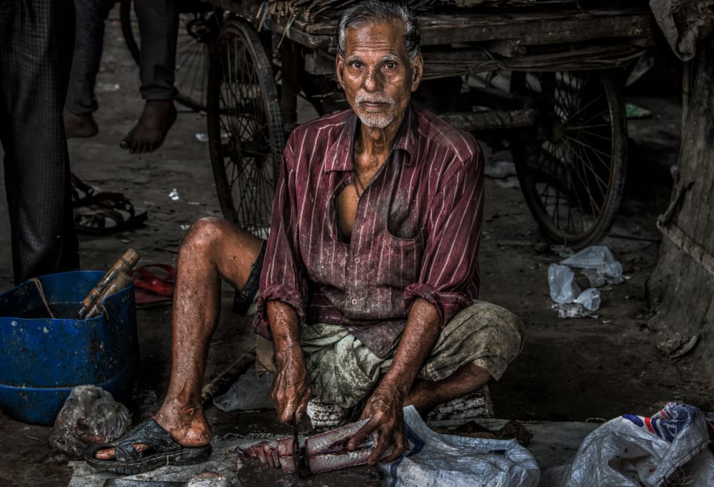 Elderly Fish Market Vendor by Joxe Inazio Kuesta Garmendia — canvas wall art