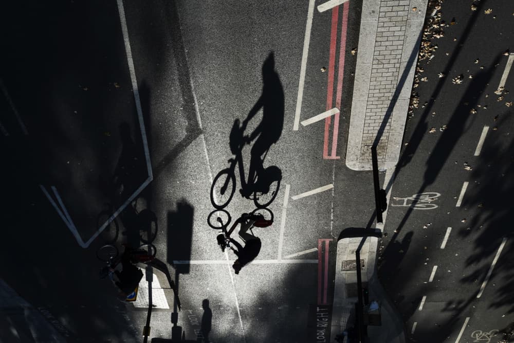 Urban Bike Shadows by Gheorghita Nemtanu — canvas wall art