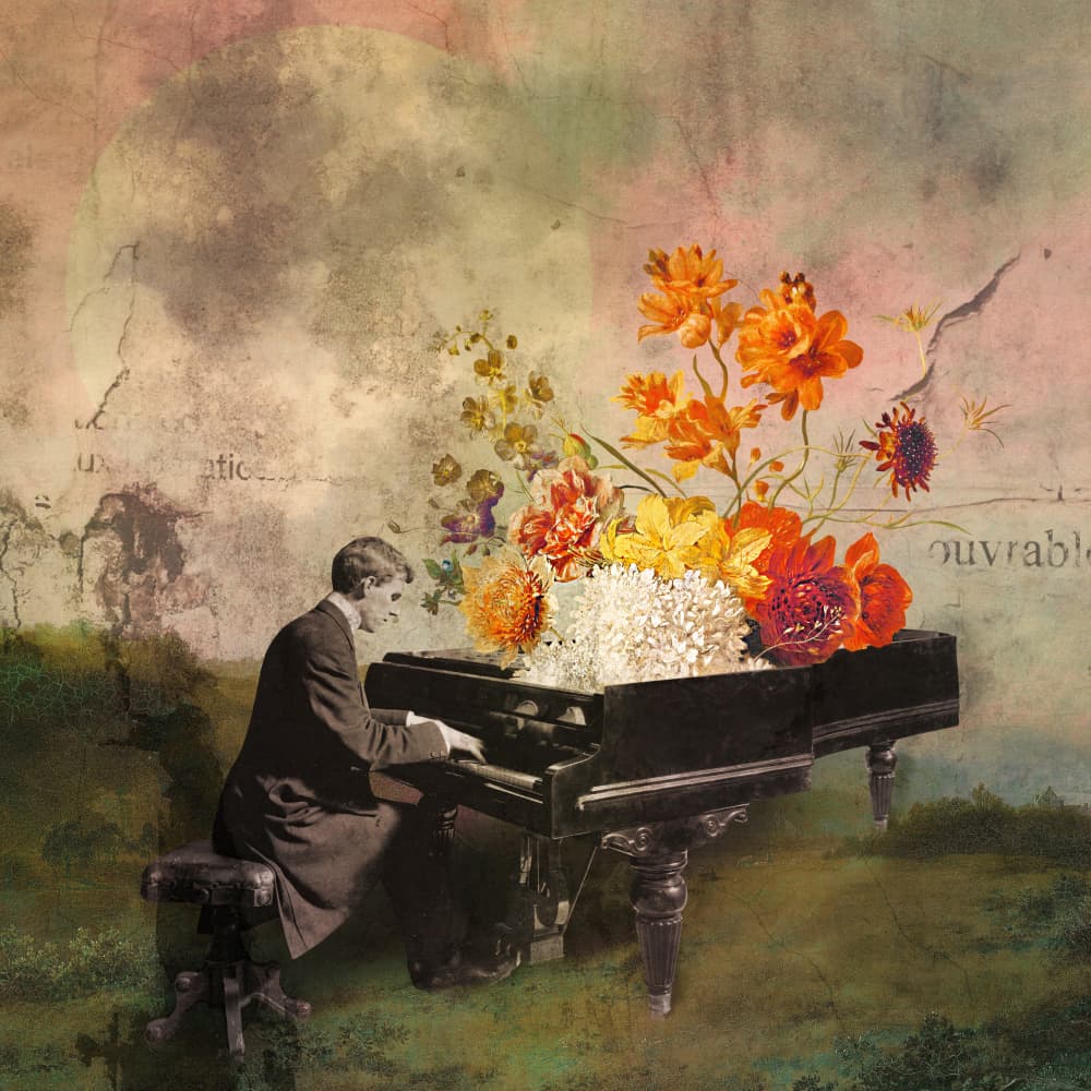 Pianist's Floral Dream by Marja van den Hurk — canvas wall art