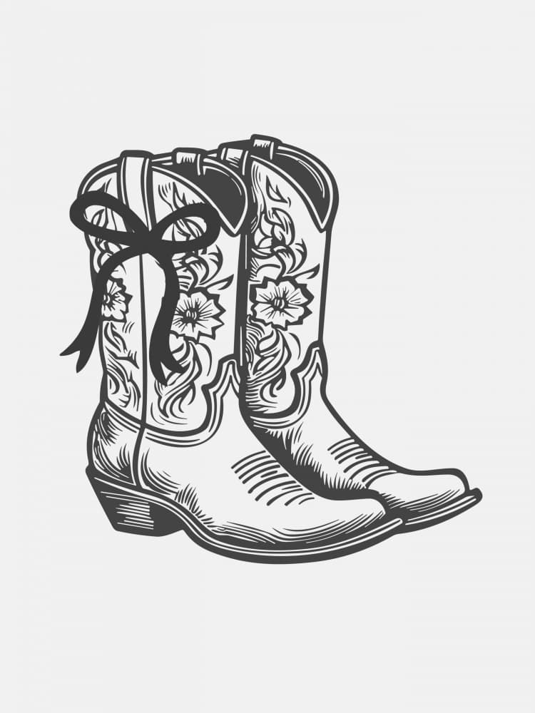 Cowboy Boots with Ribbon by Jolly and Dash — canvas wall art