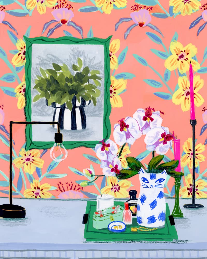 Vibrant Tropical Table by Sarah Gesek — canvas wall art