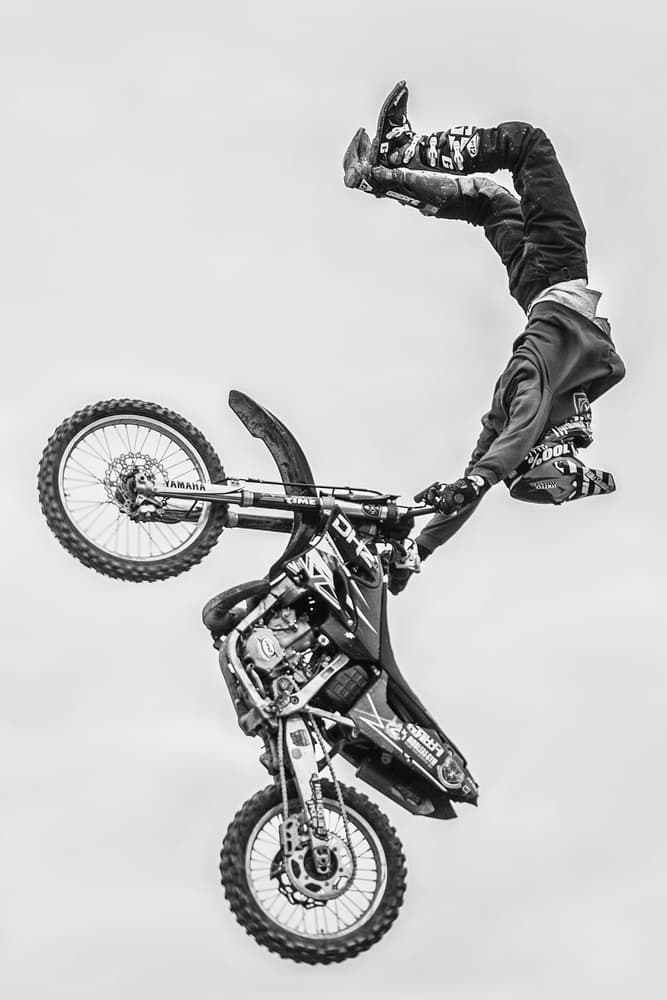 Upside Down Motocross by Zhou Chengzhou — canvas wall art