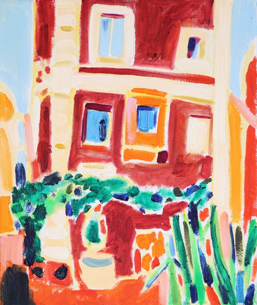 Colorful Mediterranean Facade by Tamara Jare — canvas wall art