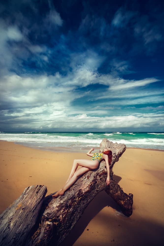 Woman on Tropical Beach by Ruslan Bolgov — canvas wall art
