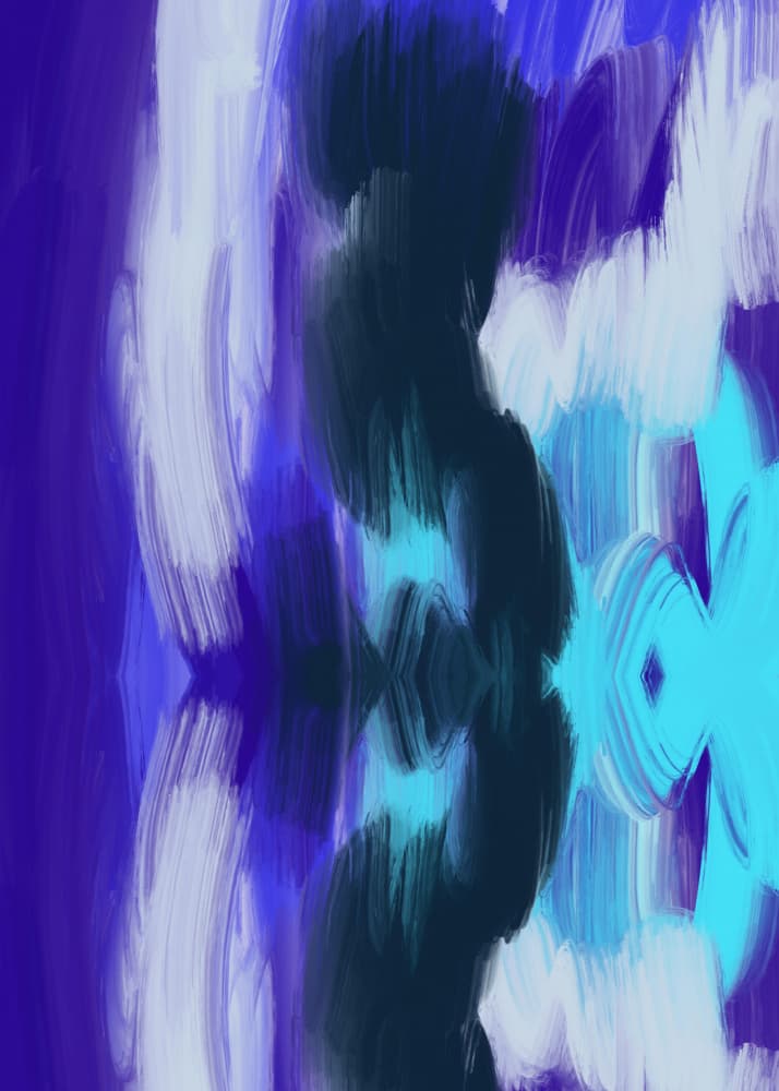Vibrant Blue Abstract Flow by RS LAB STUDIO — canvas wall art
