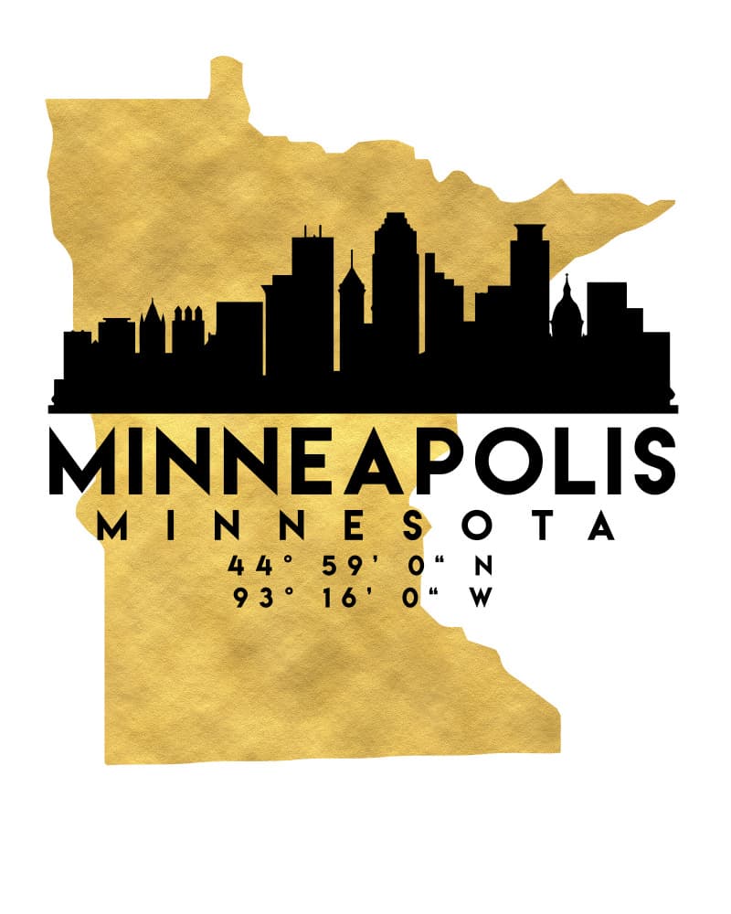 Minneapolis Minnesota Skyline Map by Emiliano Deificus — canvas wall art