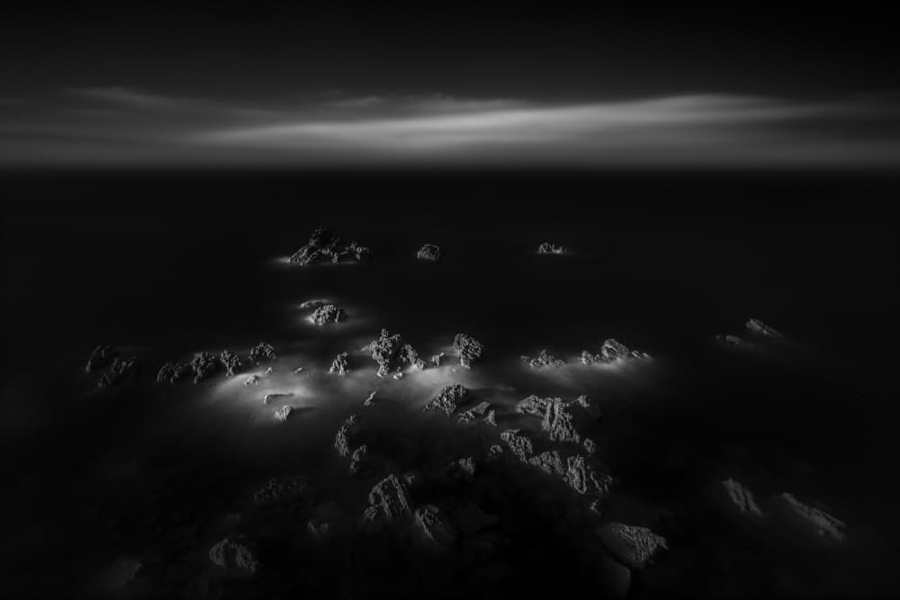 Misty Ocean Rocks by Paulo Abrantes — canvas wall art