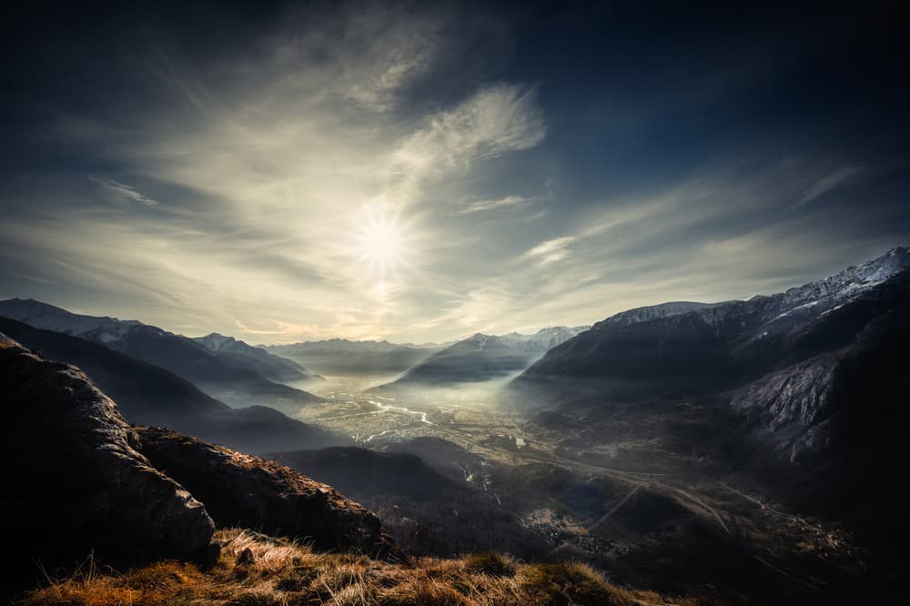 Sunlit Alpine Valley by Cristiano Giani — canvas wall art