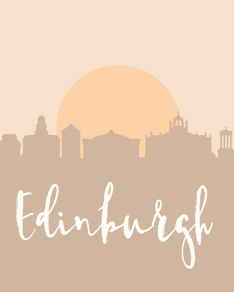 Edinburgh Sunset Skyline by Emiliano Deificus — canvas wall art