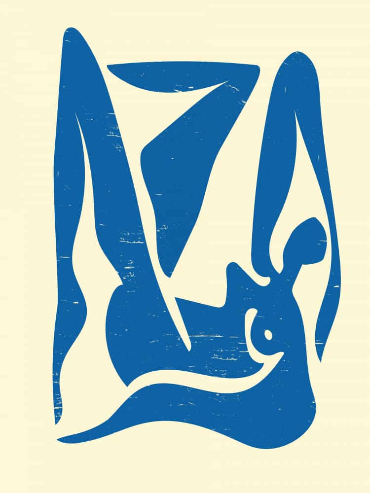 Elegant Blue Silhouette by The Printable Studio — canvas wall art