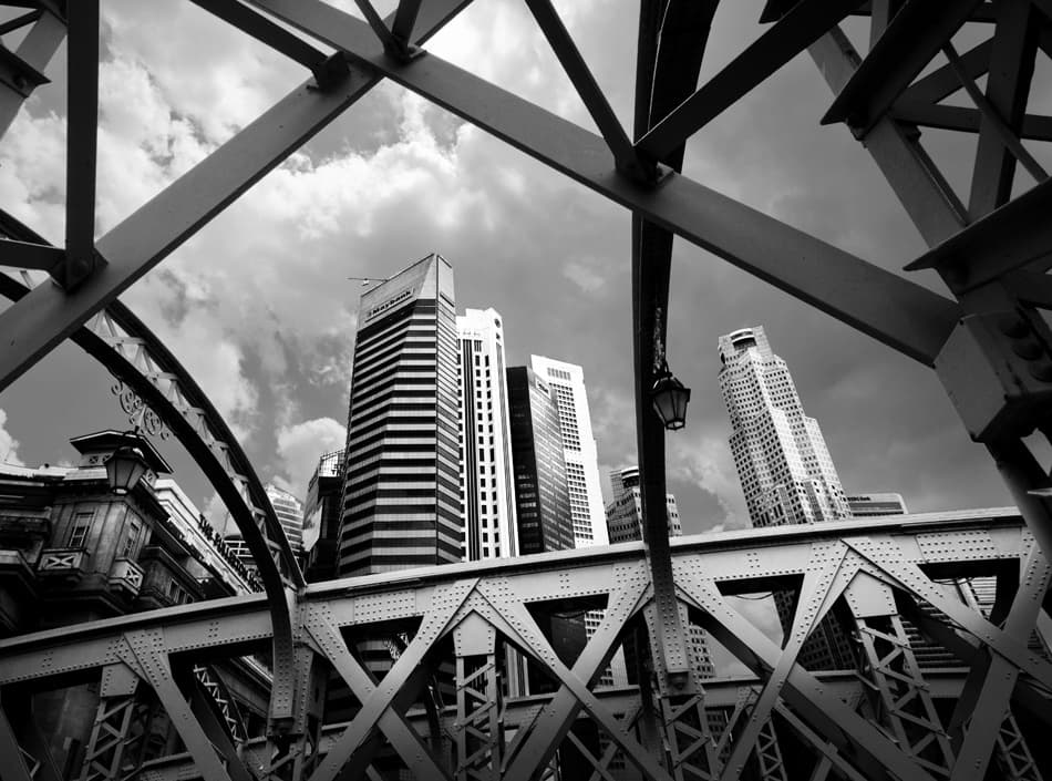 Singapore Steel Architecture by Sebastian Kisworo — canvas wall art