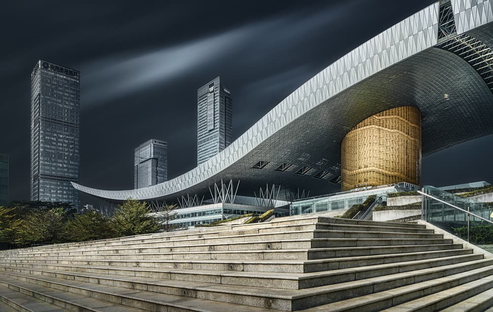 Urban Golden Architecture by Antoni Figueras — canvas wall art