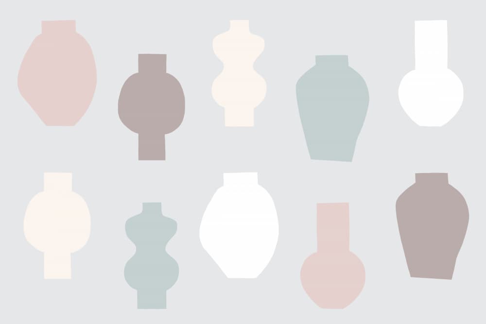 Abstract Vases Pastel by uplusmestudio — canvas wall art