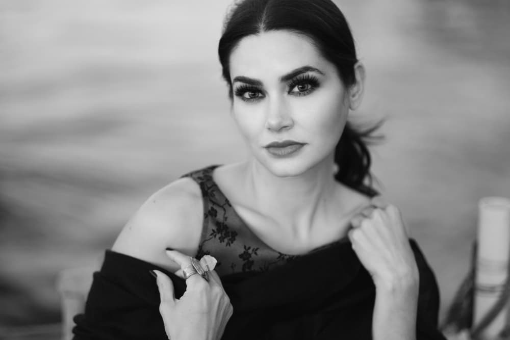 Elegant Woman's Gaze by Josefina Melo — canvas wall art