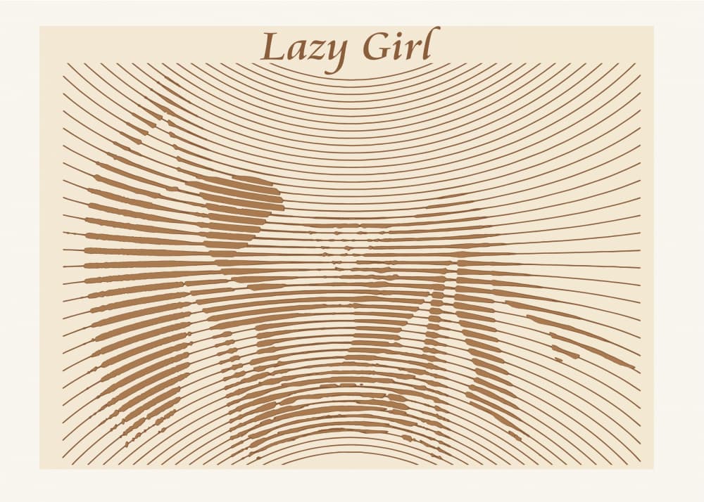 Lazy Girl Optical Illusion by Doa Project — canvas wall art