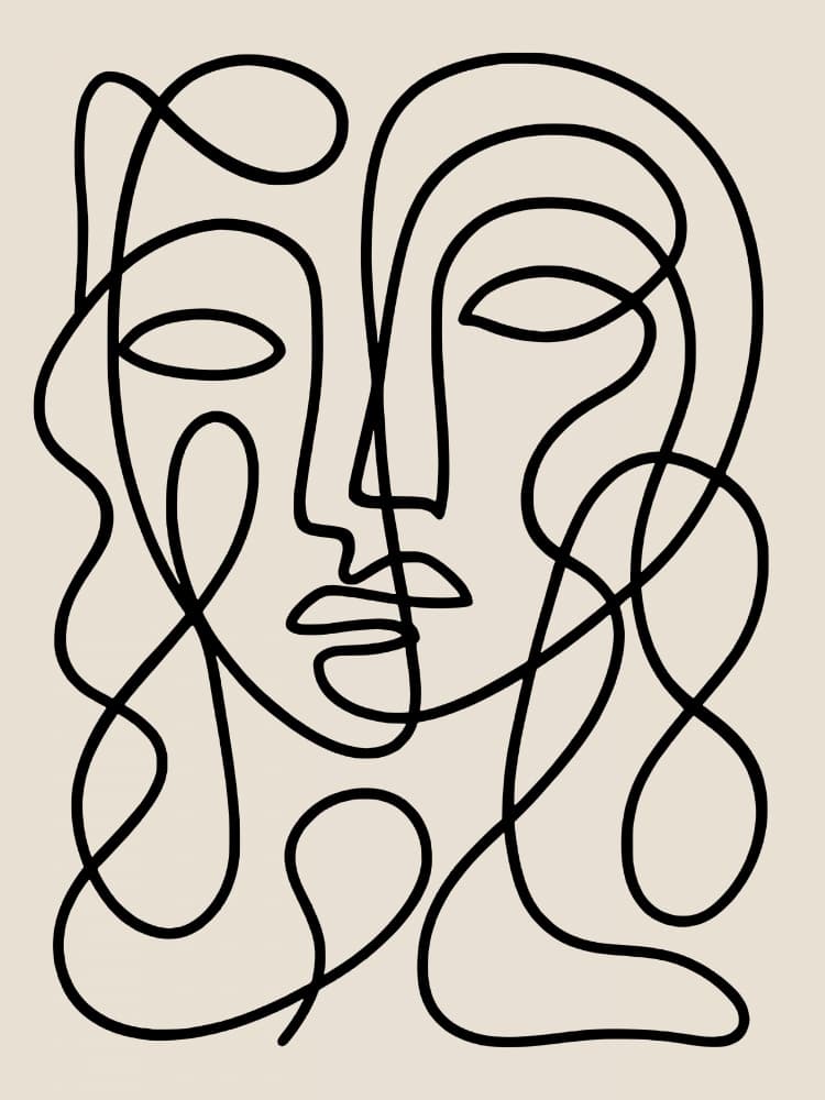 Elegant Abstract Faces by Little Dean — canvas wall art