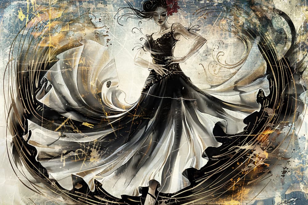 Elegant Flamenco Movement by Rafal Kulik — canvas wall art