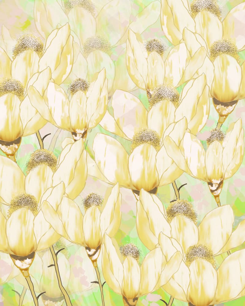 Soft Yellow Blooms by Sannel Larson — canvas wall art