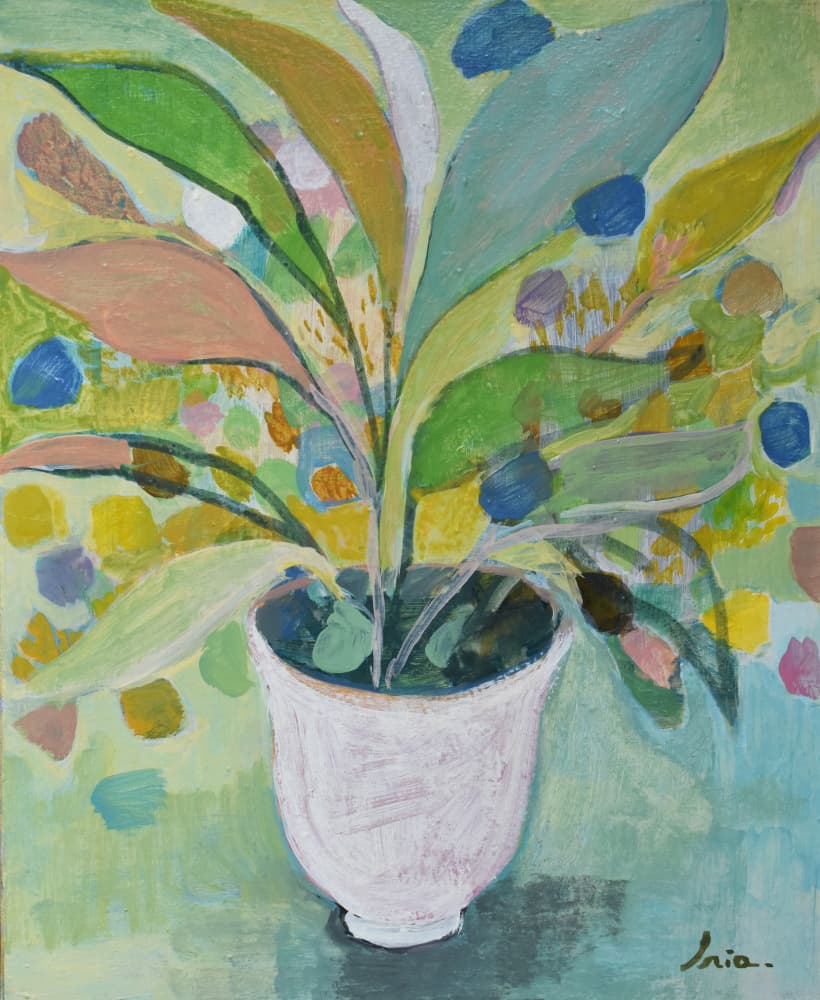Colorful Potted Plant by Iria Fernandez — canvas wall art