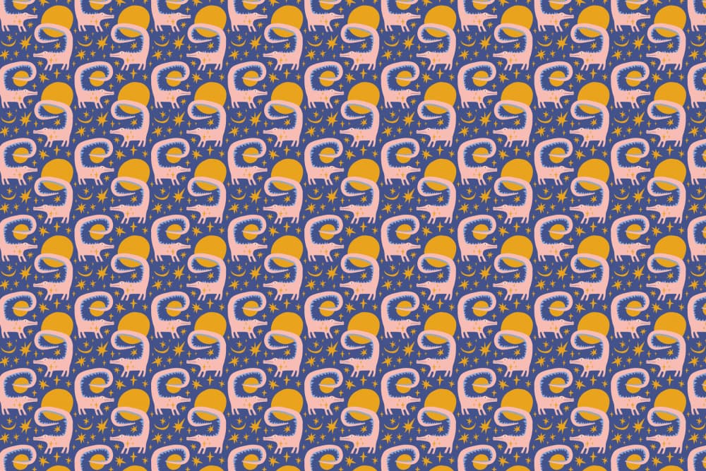Krokodilepattern by Treechild — canvas wall art