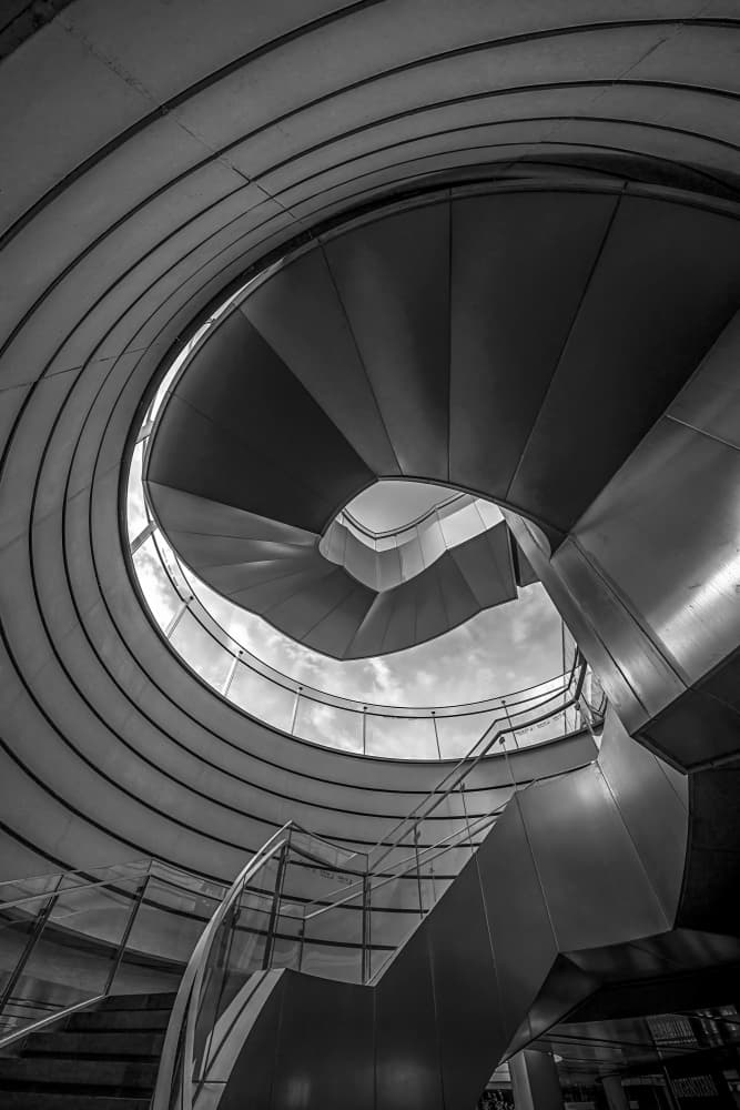 Architectural Spiral Staircase by Raymond Ren Rong Liu — canvas wall art