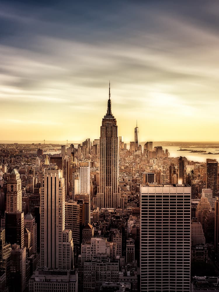 New York City Golden Hour by Javier de la Torre — canvas wall art