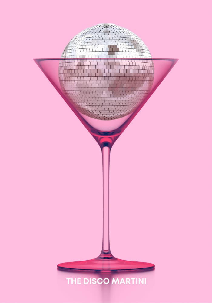 Pink Disco Martini by Athene Fritsch — canvas wall art
