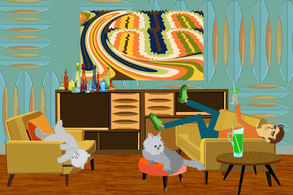 Relaxed Midcentury Home by Lynnda Rakos — canvas wall art