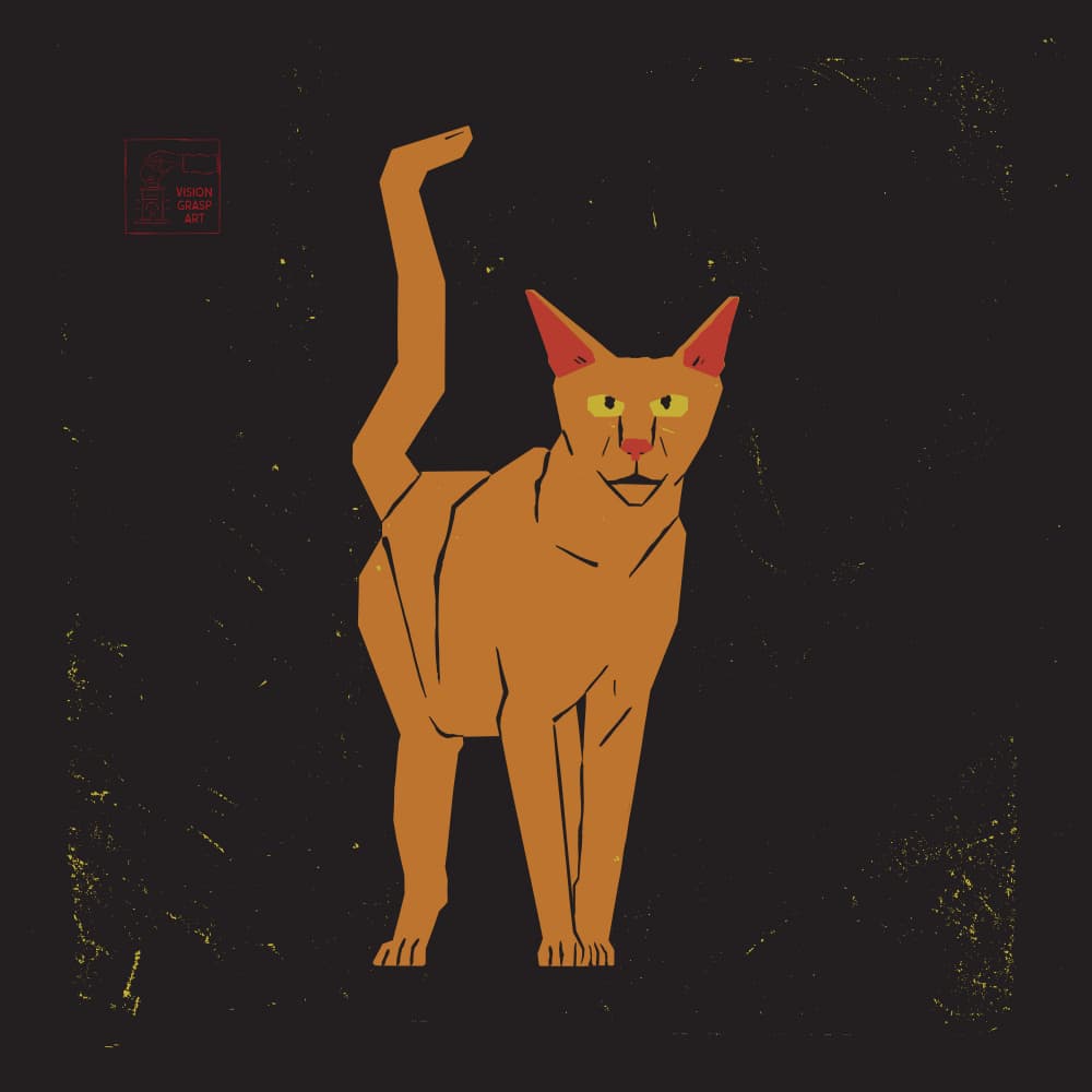 Geometric Orange Cat by The Creating Mind — canvas wall art