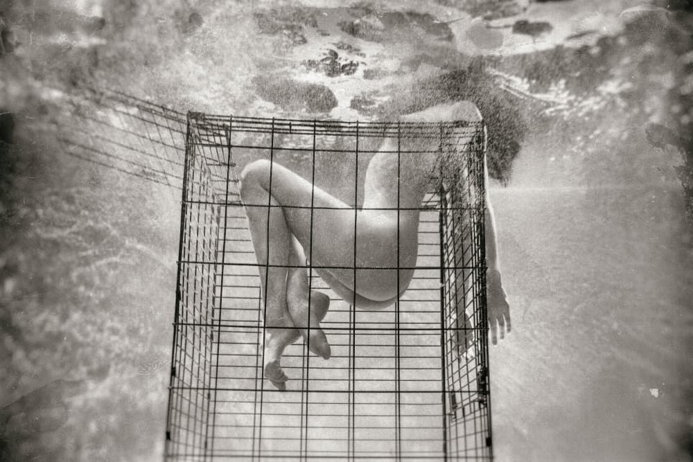 Underwater Woman In Cage by Zanna — canvas wall art