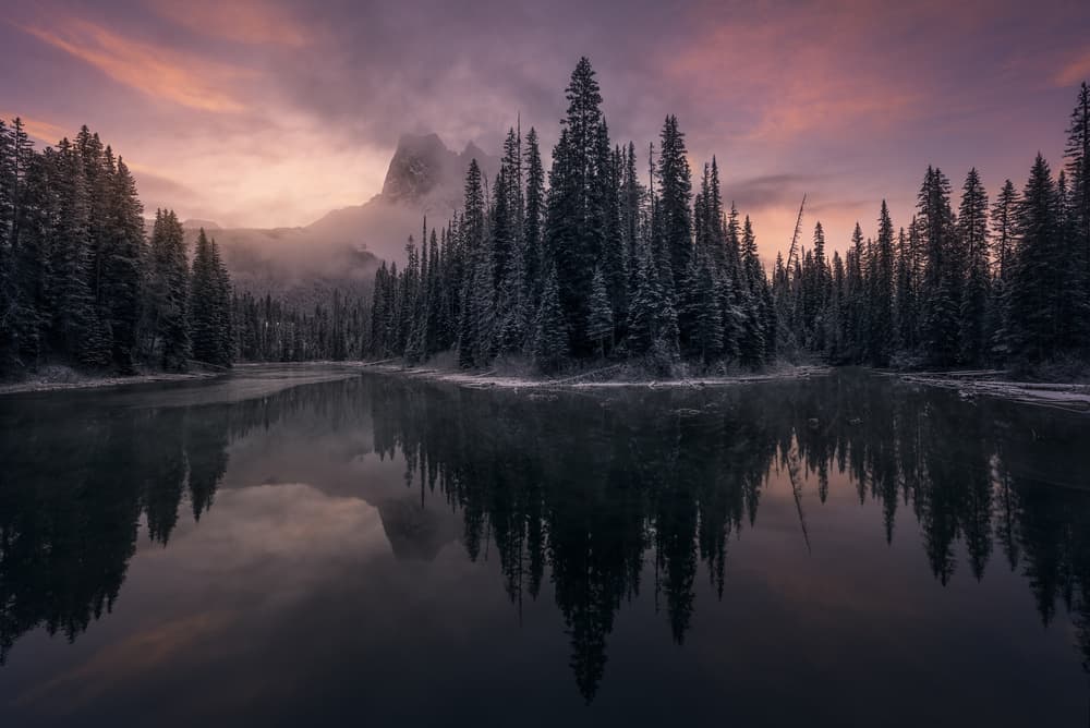 Misty Mountain Reflections by David Martin Castan — canvas wall art
