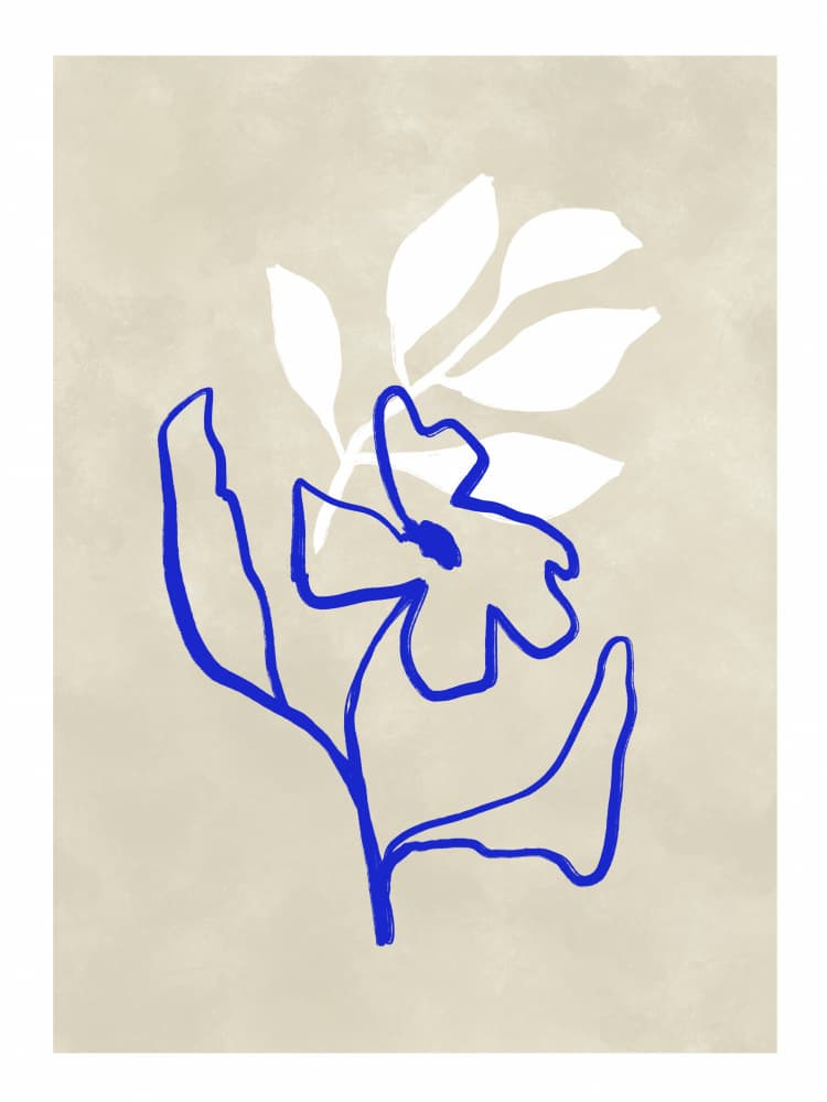 Blue Floral Essence by Treechild — canvas wall art
