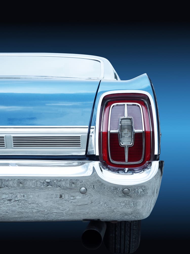 Sleek Blue Classic Car by Beate Gube — canvas wall art