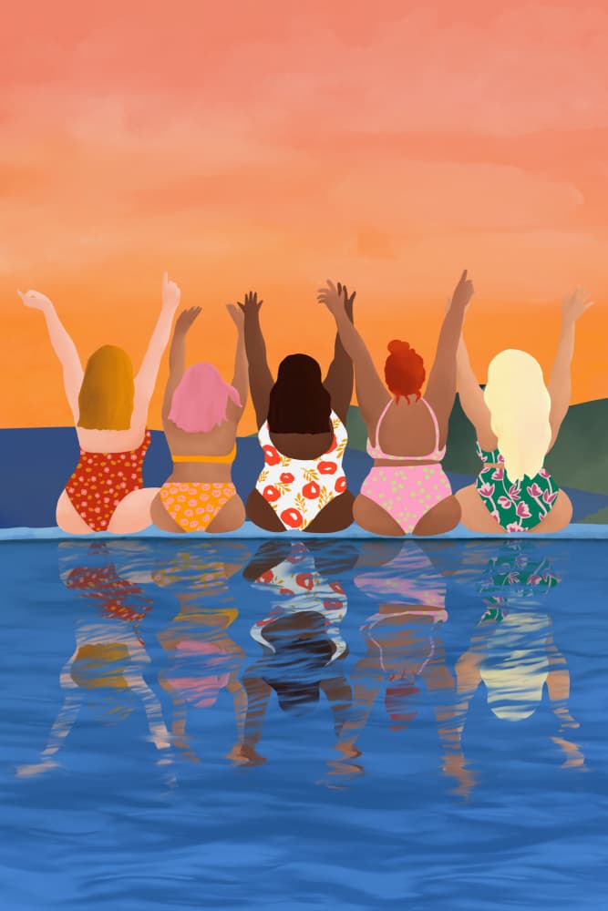 Summer Sunset Friends by Ceyda Alasar — canvas wall art