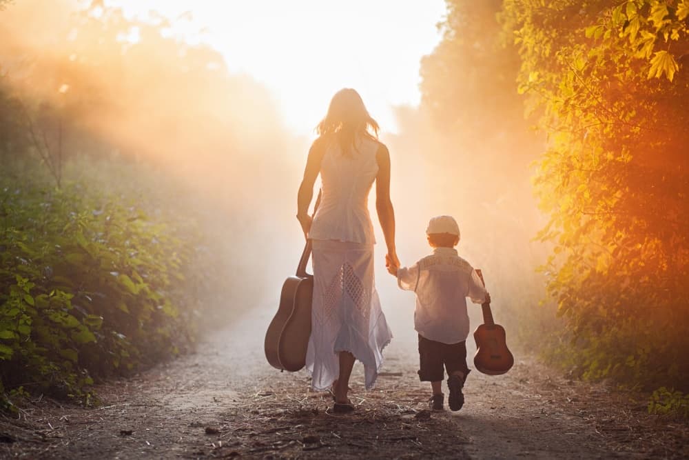 Mother Child Music Journey by Tatyana Tomsickova — canvas wall art